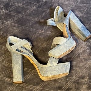 Lilliana Denim Platform Sandal Size US 8